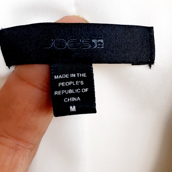 Joe's white Black Leather Collar Trim Tuxedo M blazer Suit Jacket - Picture 3 of 12